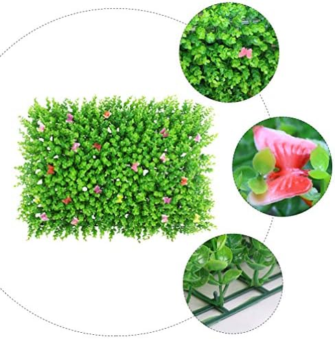 VOSAREA Artificial Boxwood Panels with Butterfly Grass Topiary Hedge Wall Decor