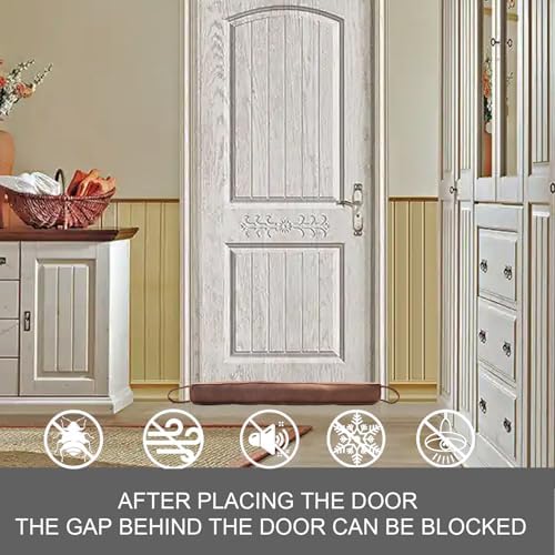 WiseTigris Door Draft Stopper Weather Stripping Noise Blocker 32 Inch Brown