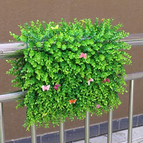 VOSAREA Artificial Boxwood Panels with Butterfly Grass Topiary Hedge Wall Decor