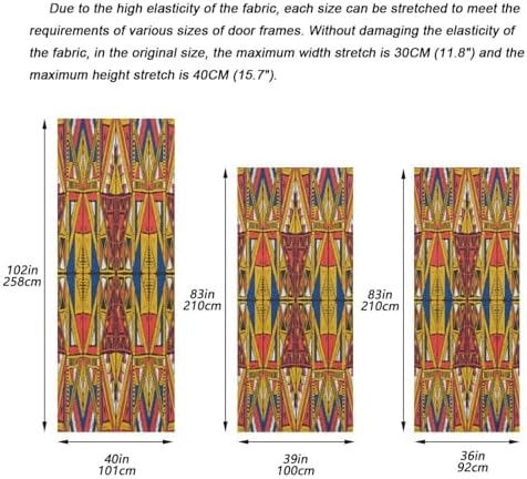 Susiyo Tribal Geometric Halloween Door Cover Stretch Fabric Door Decoration for Home Party and Holidays