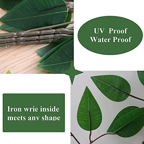 12Pcs Ficus Leaves Artificial Branches for Wedding Arch and Home Dcor