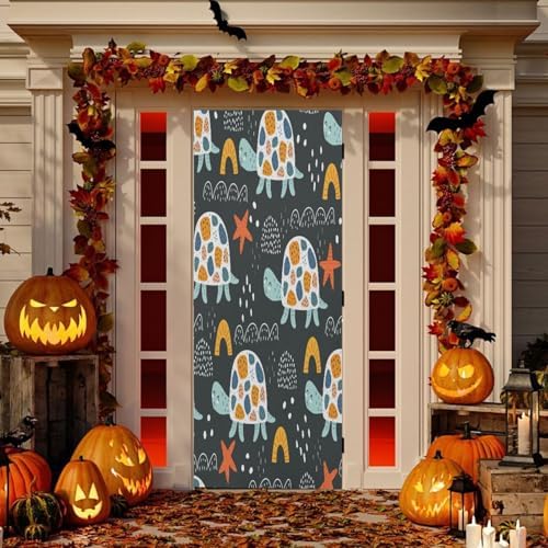 Susiyo Dark Cartoon Turtles Halloween Door Cover