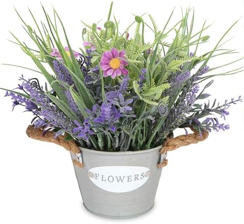 MIXROSE Artificial Lavender Plants in Pot 10 Tall for Farmhouse Decor
