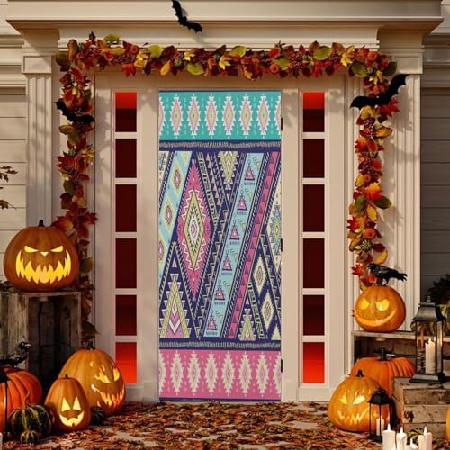 Susiyo Indian Paisley Halloween Door Cover 32x79 in