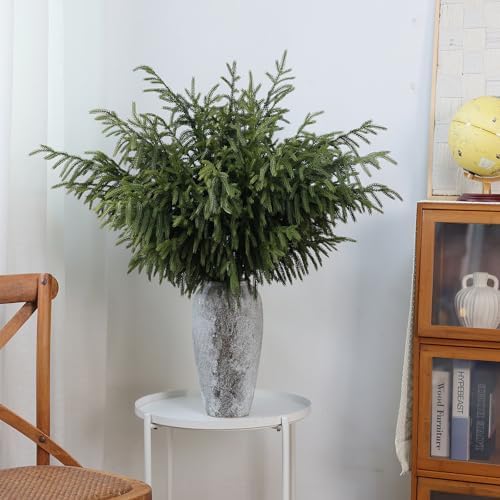 FOTEEWL Real Touch Norfolk Pine Branch - 4 Pcs 36 Artificial Christmas Decorations