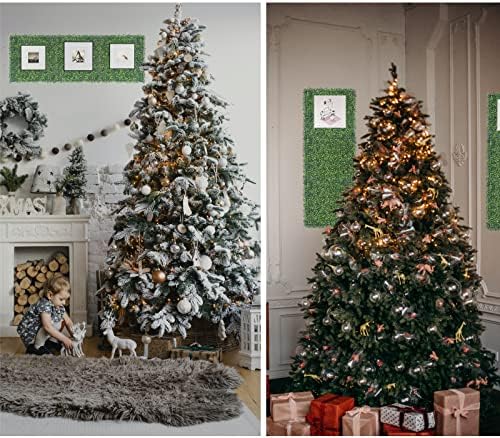 Bybeton Artificial Grass Wall Panels 10x10 16Pcs Boxwood Privacy Faux Green Wall Decor