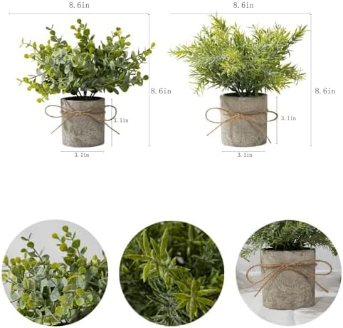 LESING 4 Pack Mini Artificial Potted Plants for Home Office Decor