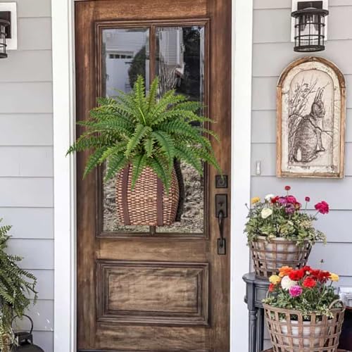 Ferns Artificial Plants Set of 2 Realistic Hanging Fake Greenery