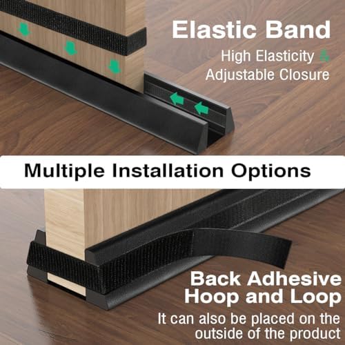 Lewondr 36 Inch Door Draft Stopper Black