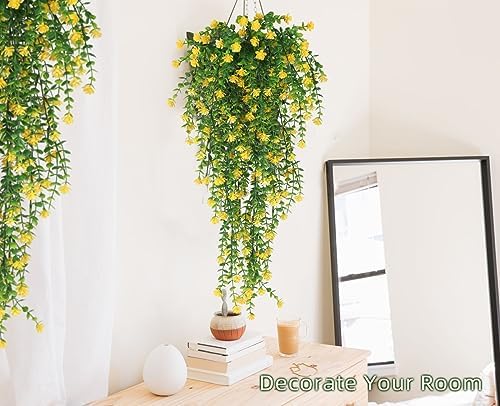 RECUTMS Yellow Hanging Fake Plants 3-Pack