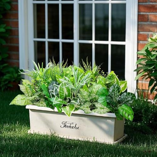 Ronyila Artificial Boxwood Plants 15Bundle UV Resistant Fake Eucalyptus Shrubs for Outdoor Decor