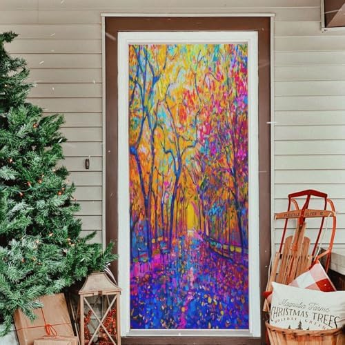 Susiyo Autumn Forest Trees Halloween Door Cover