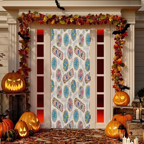 Susiyo Halloween Door Cover with Fruits 32x79 in