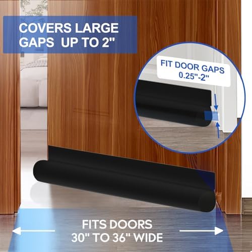 MAXTID Door Draft Stoppers 36 Inch Black Seal Strip