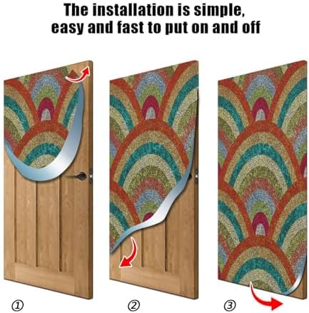 Susiyo Seigaiha Christmas Door Cover Decor 32x79 in