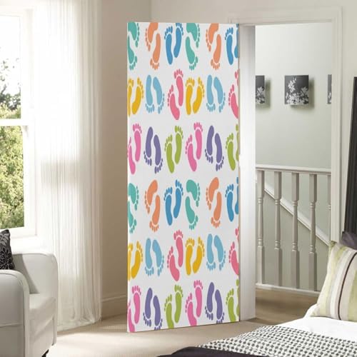 Susiyo Colorful Baby Footprints Halloween Door Cover