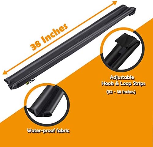 WEUPE Door Draft Stopper Double Sided 32-38 Inch Adjustable Black