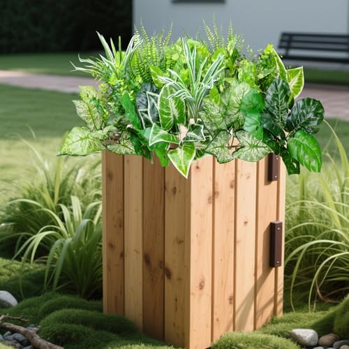 Ronyila Artificial Boxwood Plants 15Bundle UV Resistant Fake Eucalyptus Shrubs for Outdoor Decor