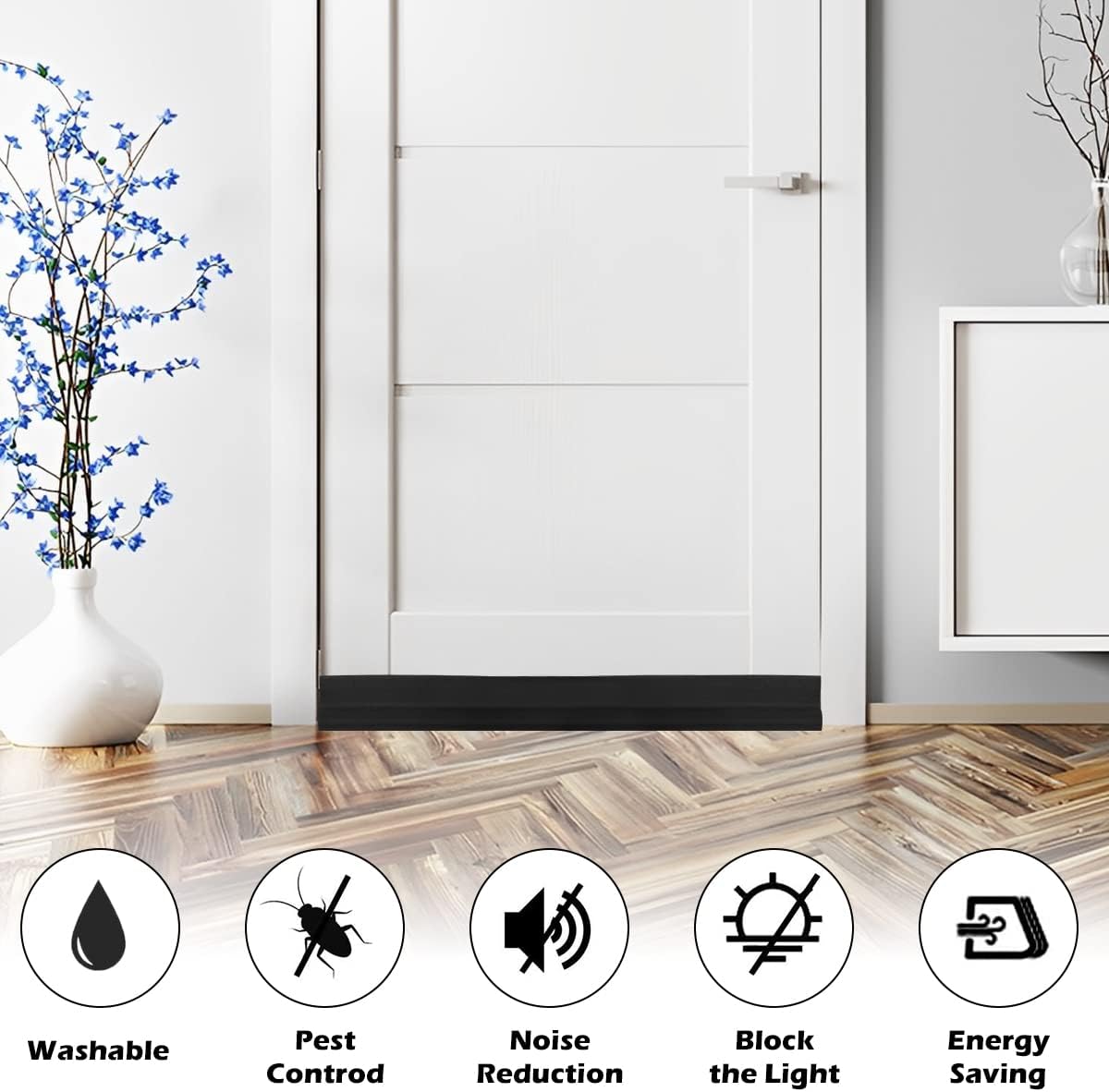 Under Door Draft Stopper 37 Inch Reusable Door Seal