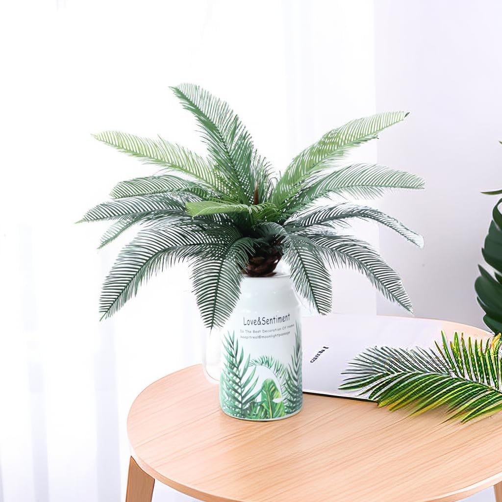 19 Inch Artificial Palm Leaf Bush for Decor