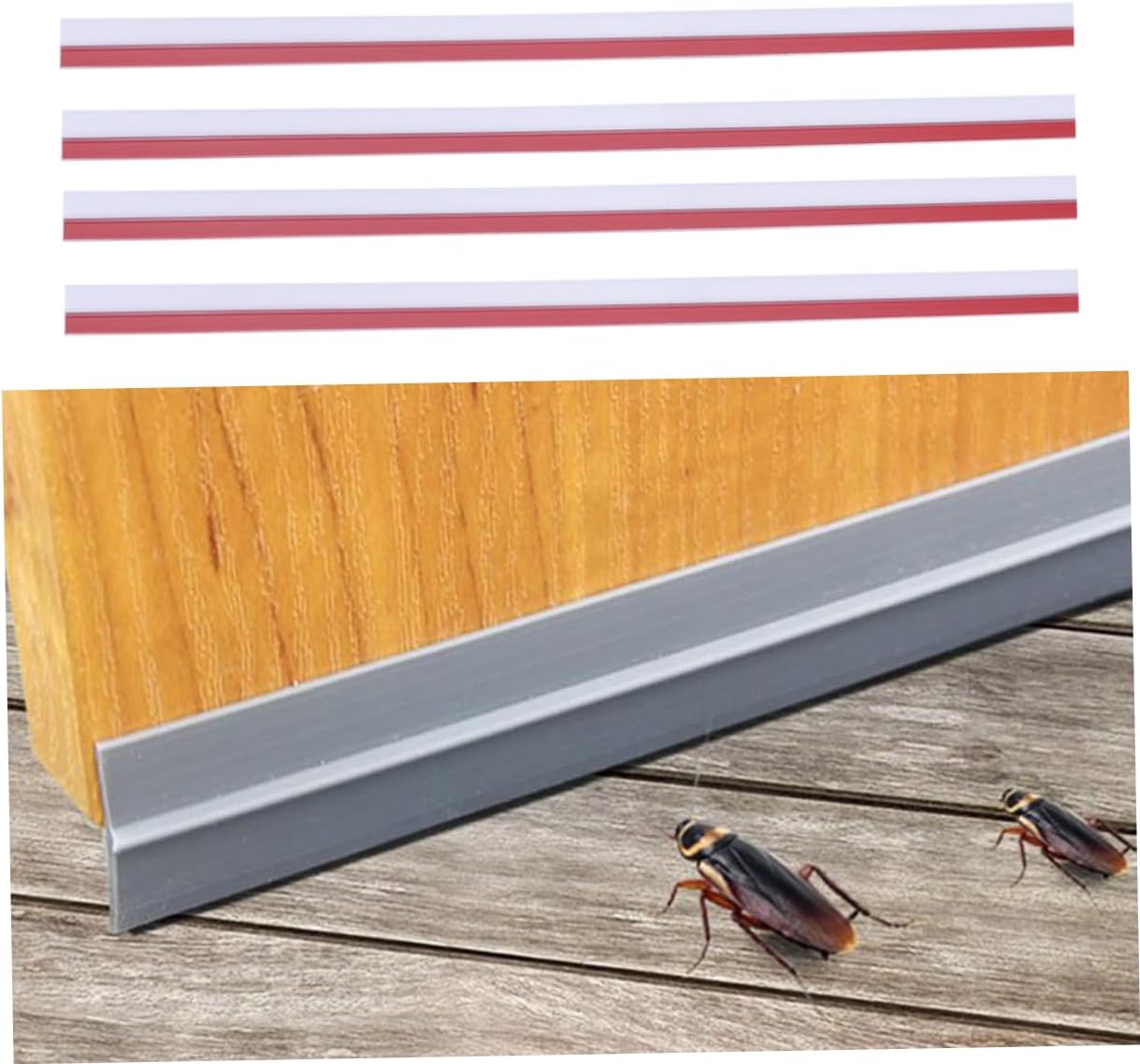 PRETYZOOM 4pcs Transparent Door Draft Stopper Soundproof Seal Strip