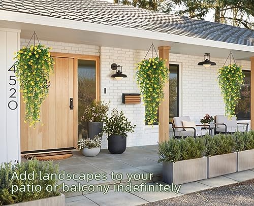 RECUTMS Yellow Hanging Fake Plants 3-Pack