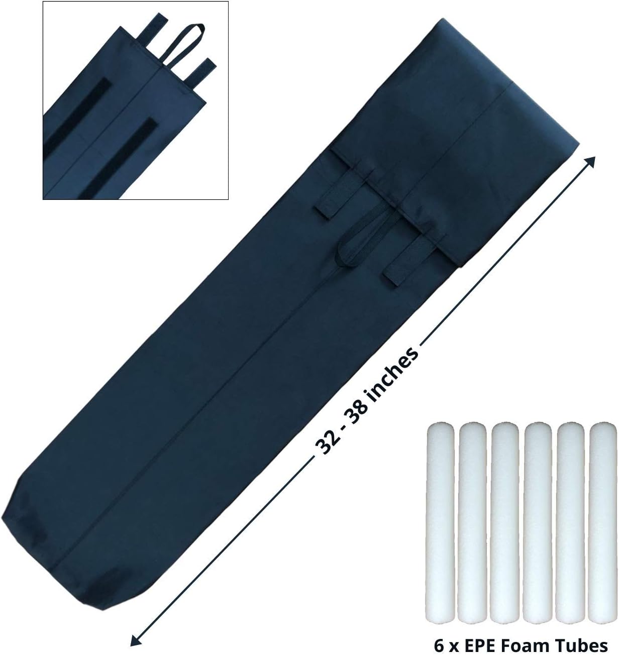 OO Living Under Door Draft Stopper Blocker 2 Inch Foam Tubes Black
