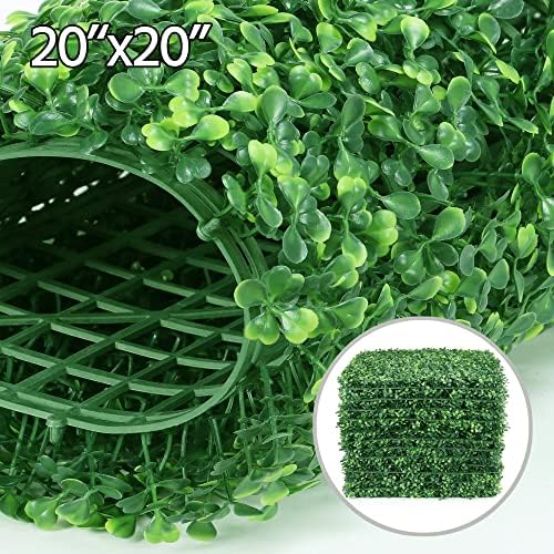 Yaheetech 24PCS Artificial Boxwood Hedge Panels Green Wall Privacy Screen