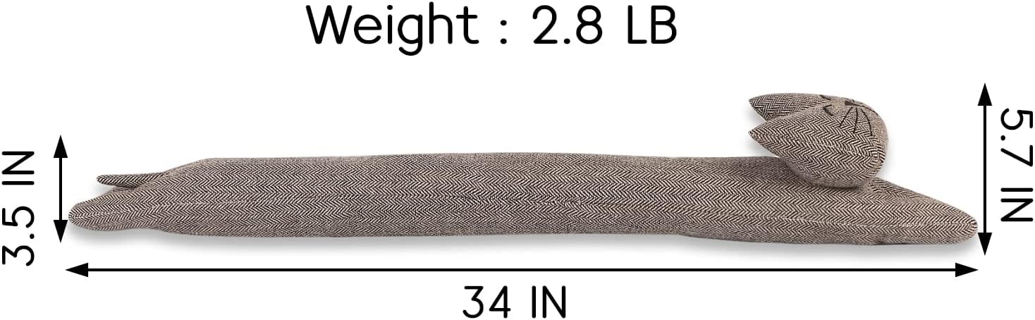 Cute Cat Door Stopper 34 Inch Energy Saving Draft Blocker
