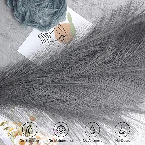 MAKHOT 5pcs Gray Pampas Grass Artificial Decor