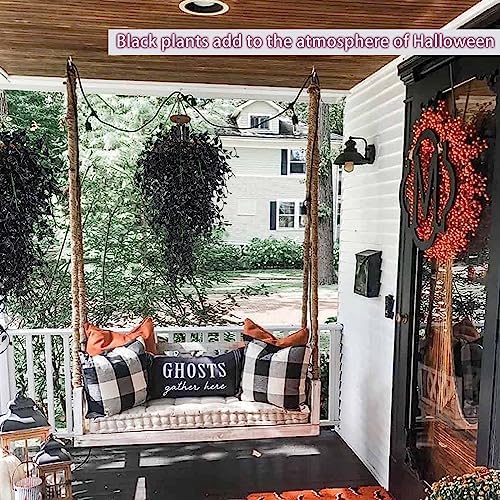 RECUTMS Black Artificial Hanging Plants 4PCS 33in Decor