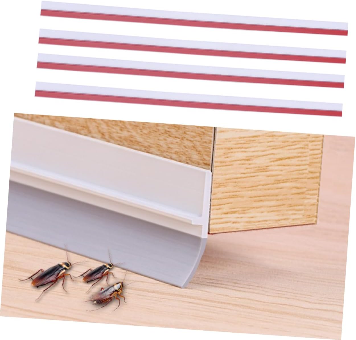 4pc Door Draft Stopper Under Door Seal Strip Soundproof Wind Blocker