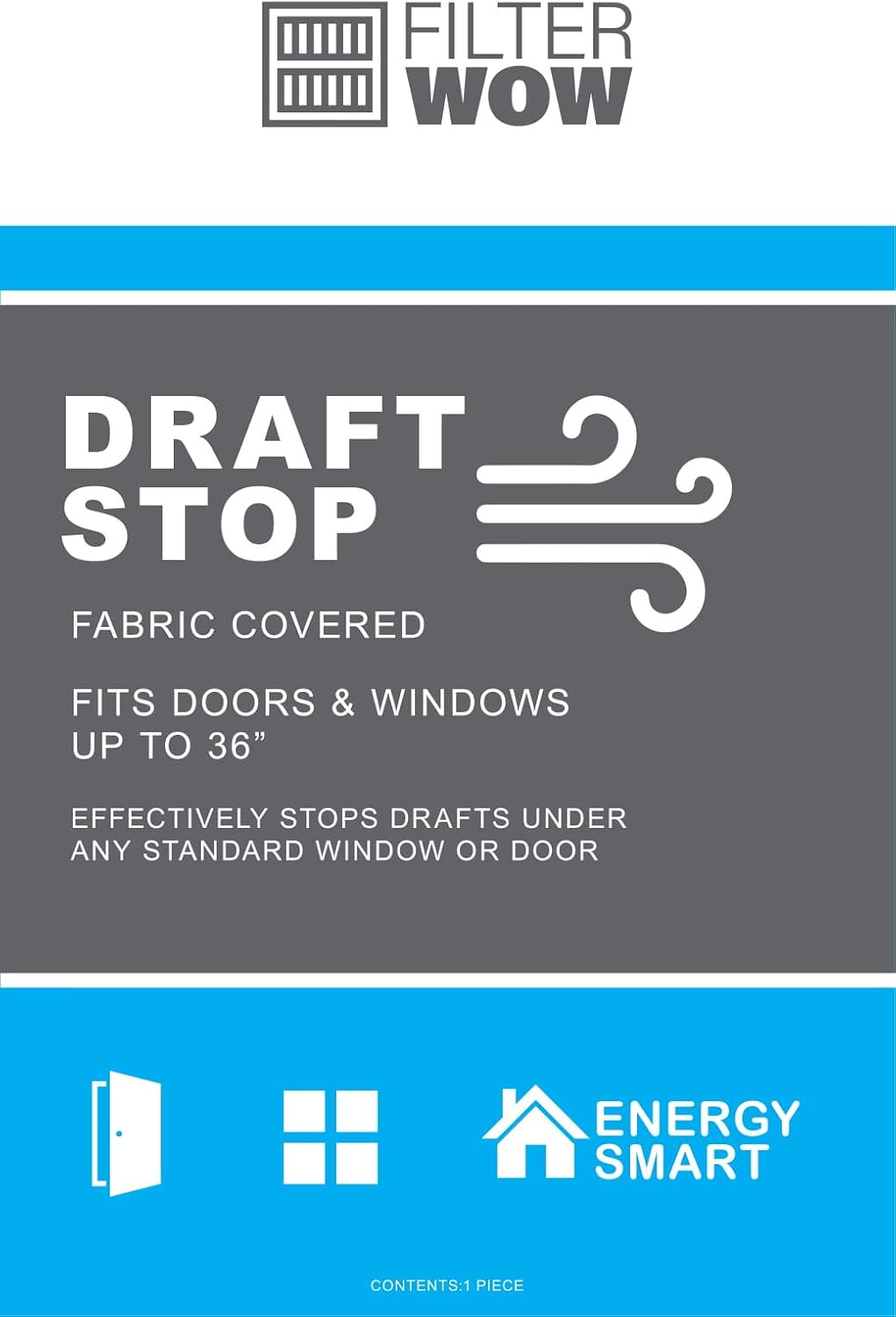 Filterwow Door Snake Draft Stopper - 2 Pack