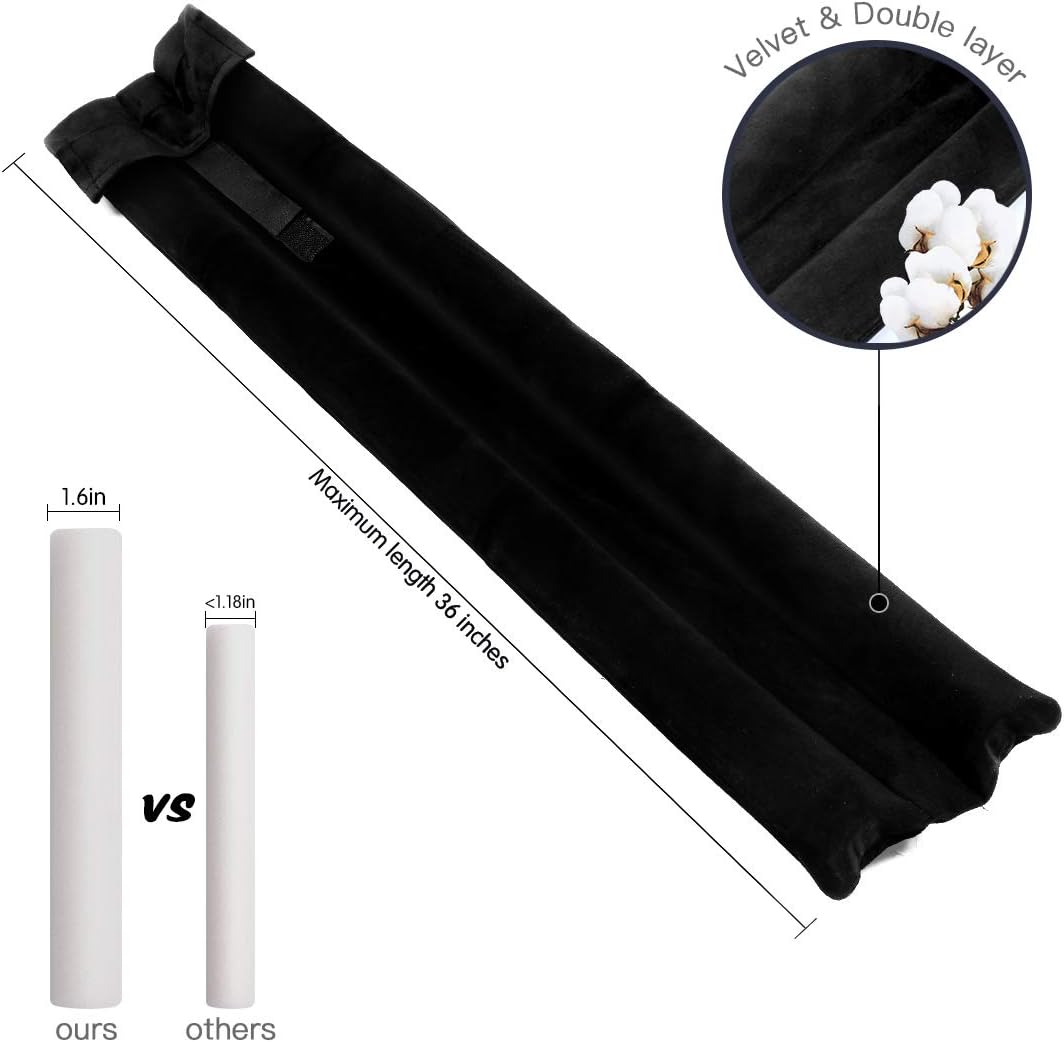 GDHOMM Door Sweep Weather Stripping Noise Blocker Adjustable 30-36 Inch Gap Filler Black