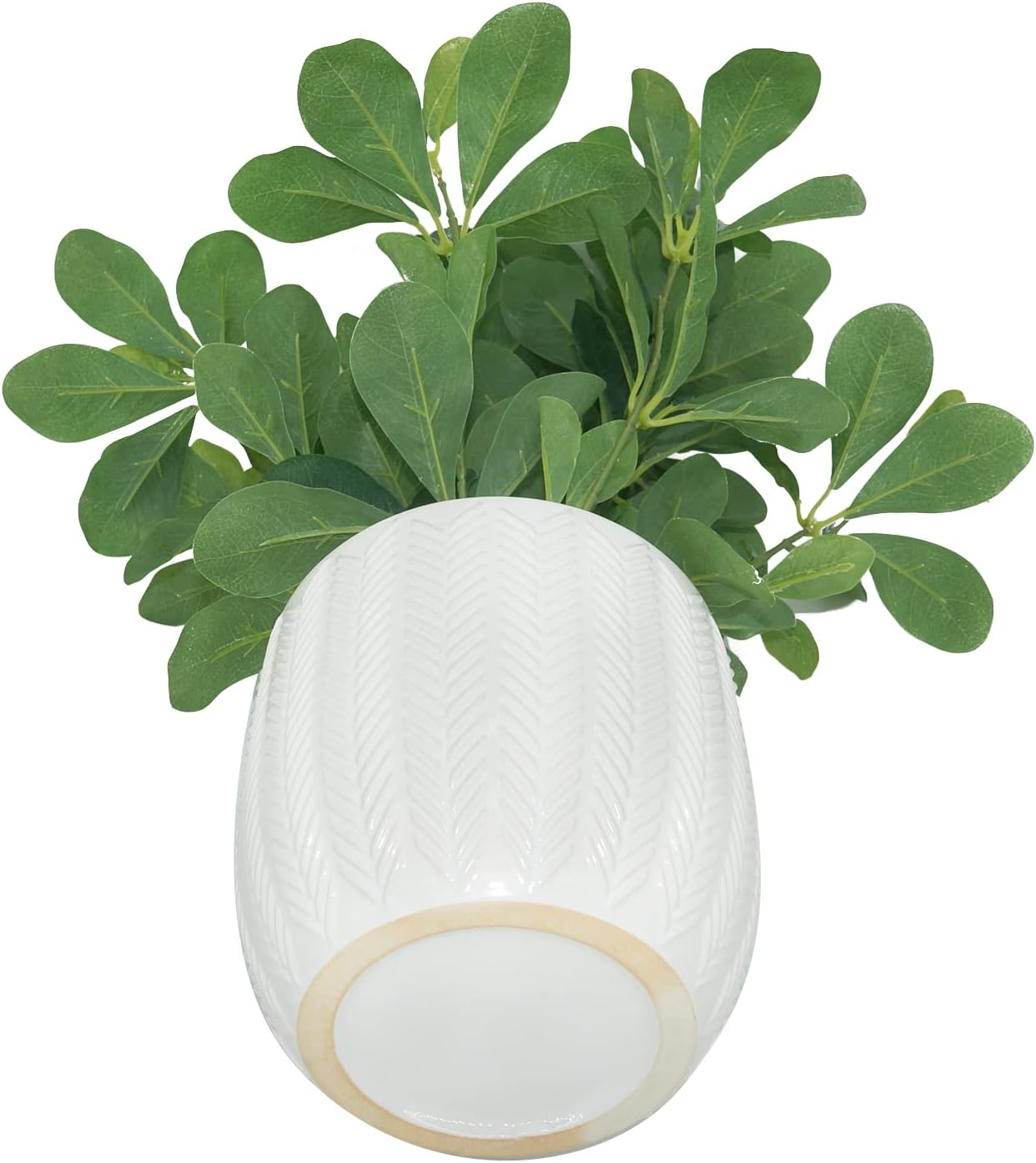 Hisow Artificial Potted Plant Leaves 169 Inch Fake Eucalyptus Shrubs for Home Decor