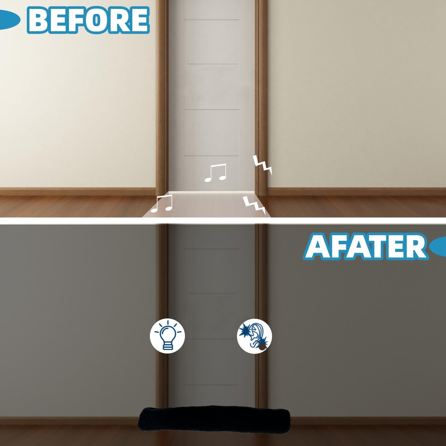 OUTTDID Door Draft Stopper 36 x 4 Black