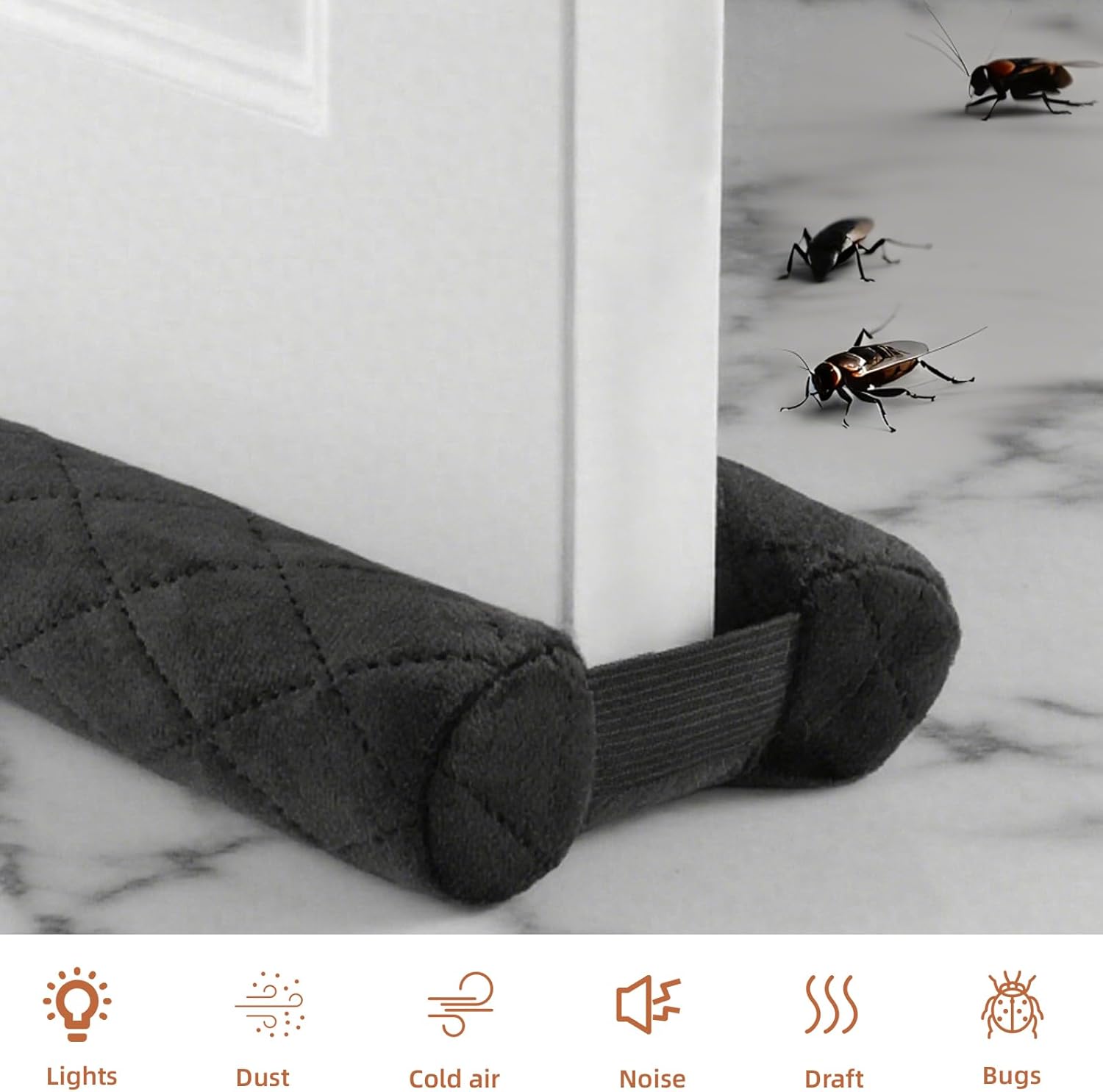 Amugret Upgrade Thick Velvet Door Draft Stoppers