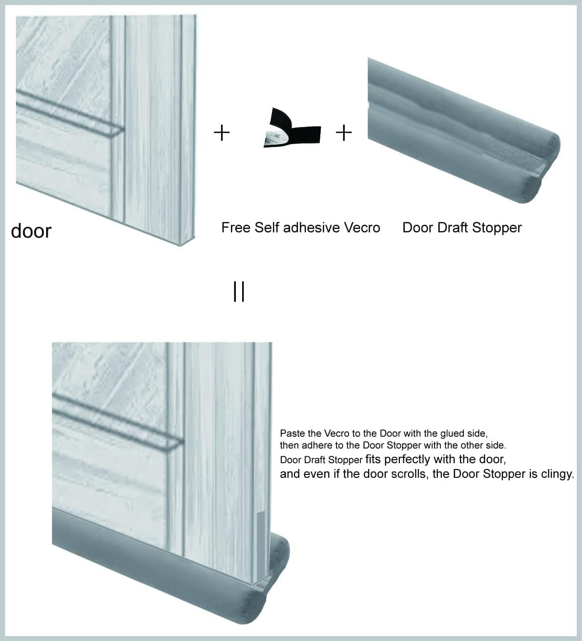 DreamQuil Twin Door Draft Stopper with Velcro