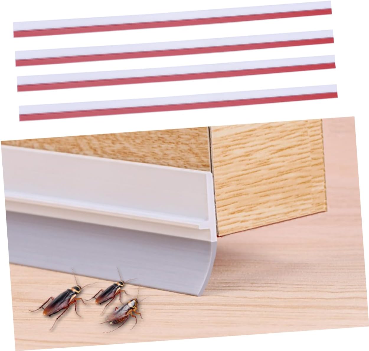 4pcs Transparent Door Draft Stopper Soundproof Under Door Seal for Noise Reduction