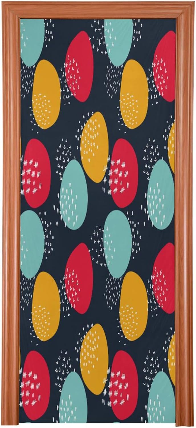 Susiyo Colorful Halloween Door Cover 32x79 in 1