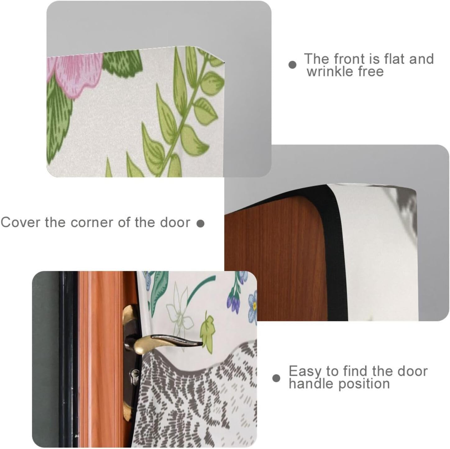 Susiyo White Butterflies and Flowers Christmas Door Cover Decoration 32x79 in