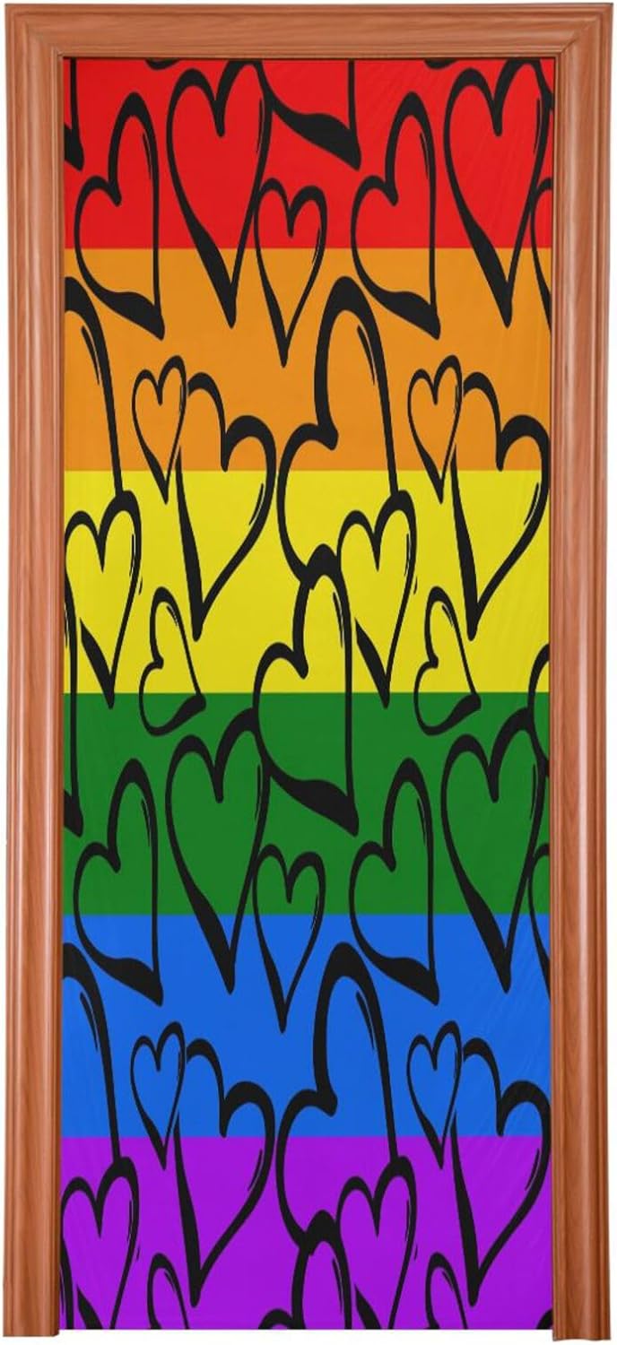 Susiyo Colored Hearts Halloween Door Cover