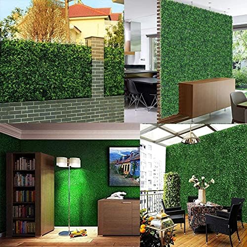 Faux Boxwood Hedge Panels 24pcs for Indoor and Outdoor Decor