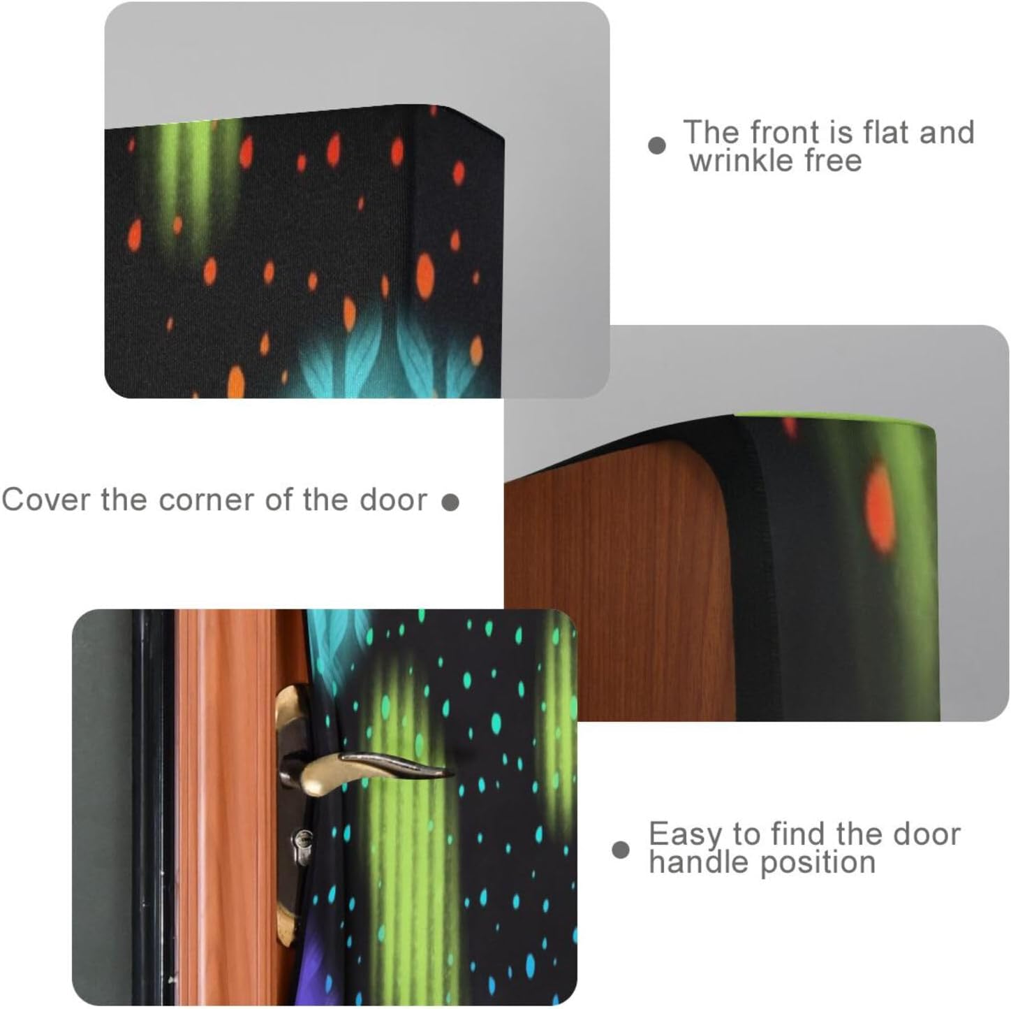 Susiyo Colorful Abstract Halloween Door Cover Stretch Fabric 32x79 in