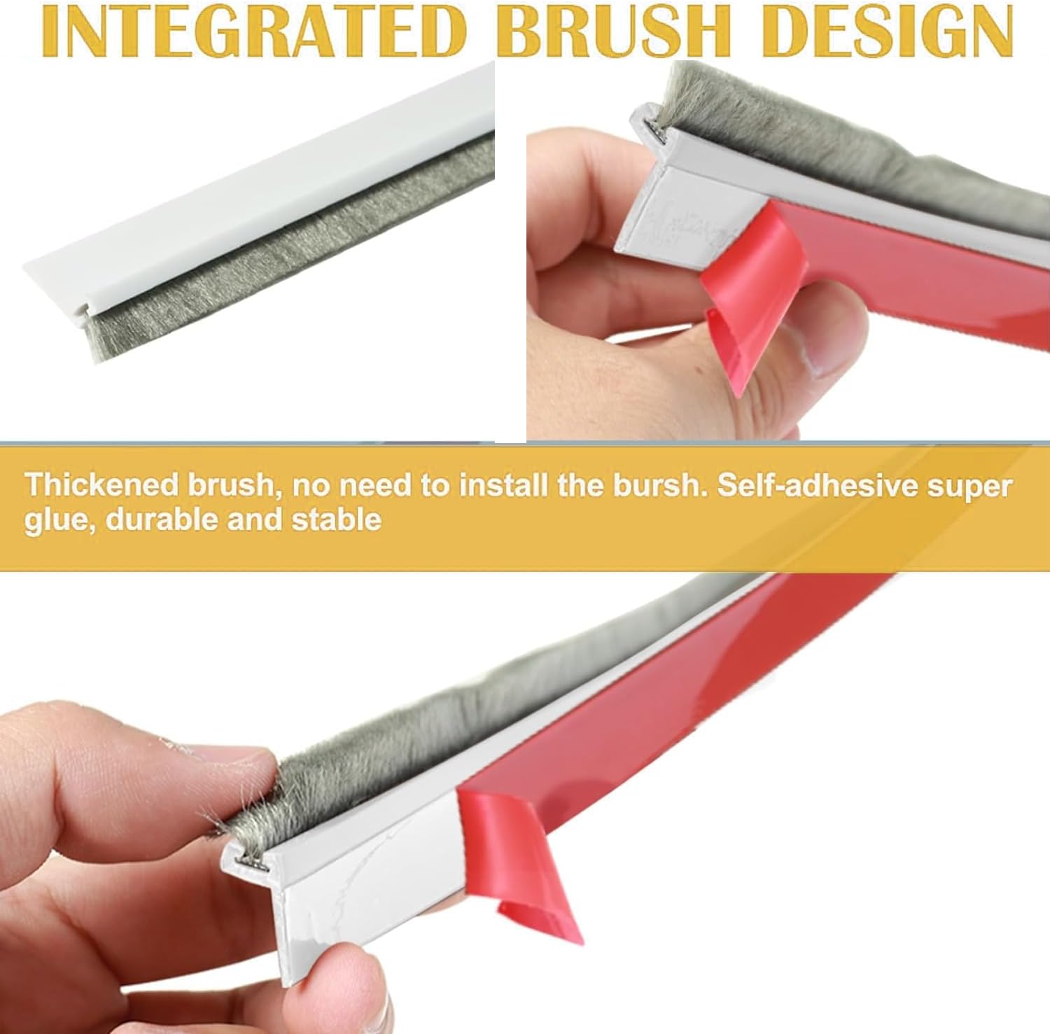 Jiyocy Door Sweep with Brush 2 W White 392 L
