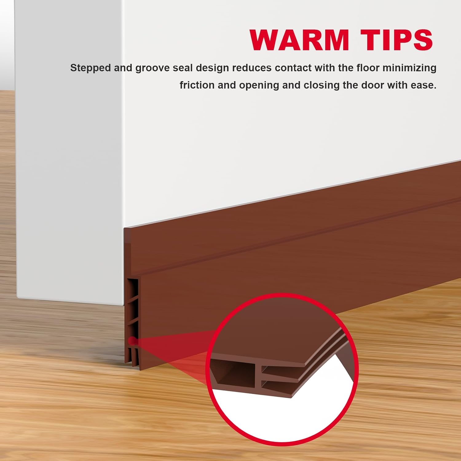 Brown Door Draft Stopper Silicone Door Seal