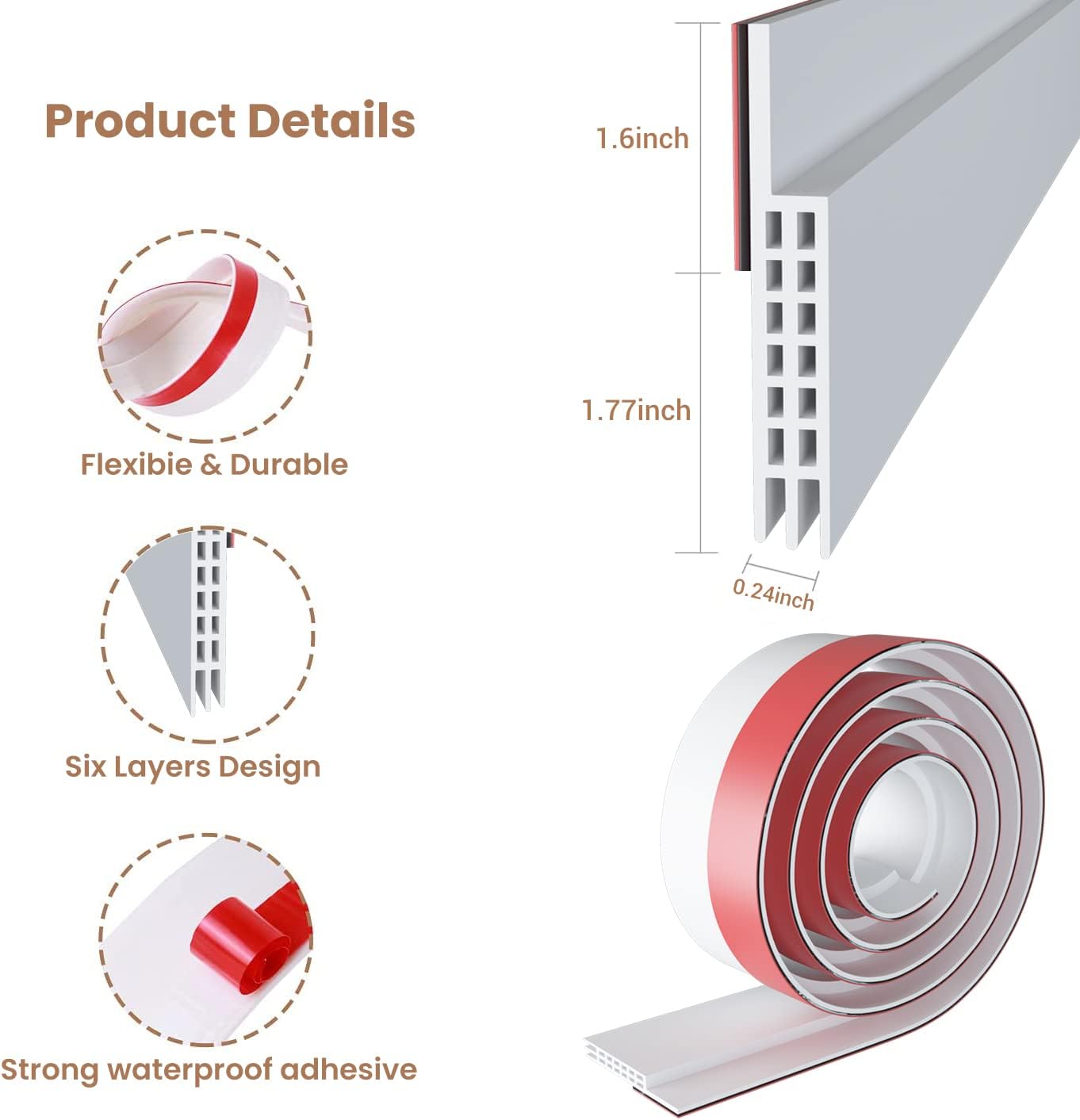 Ohuhu Draft Stopper Seal Strip 394 x 335 Door Sweep