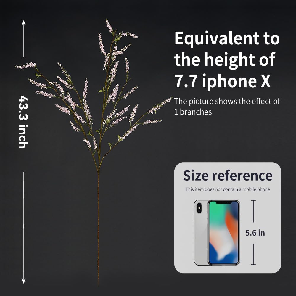 MelorcaGuilla Artificial Plants 3PCS 433 Snow Willow Branches for Vase Decor