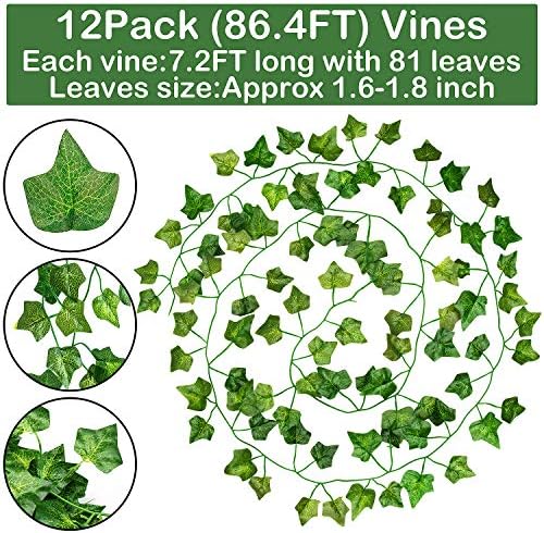 GPARK 24 Pack Artificial Ivy Garland Leaves