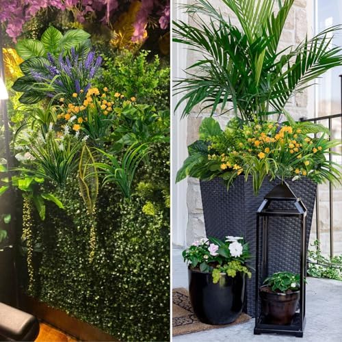 GTIDEA 19 Piece UV Resistant Artificial Plants Outdoor Decor Set